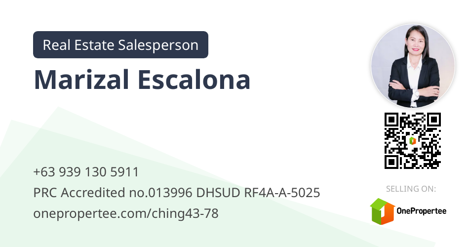 Marizal Escalona Real Estate Salesperson Selling on OnePropertee