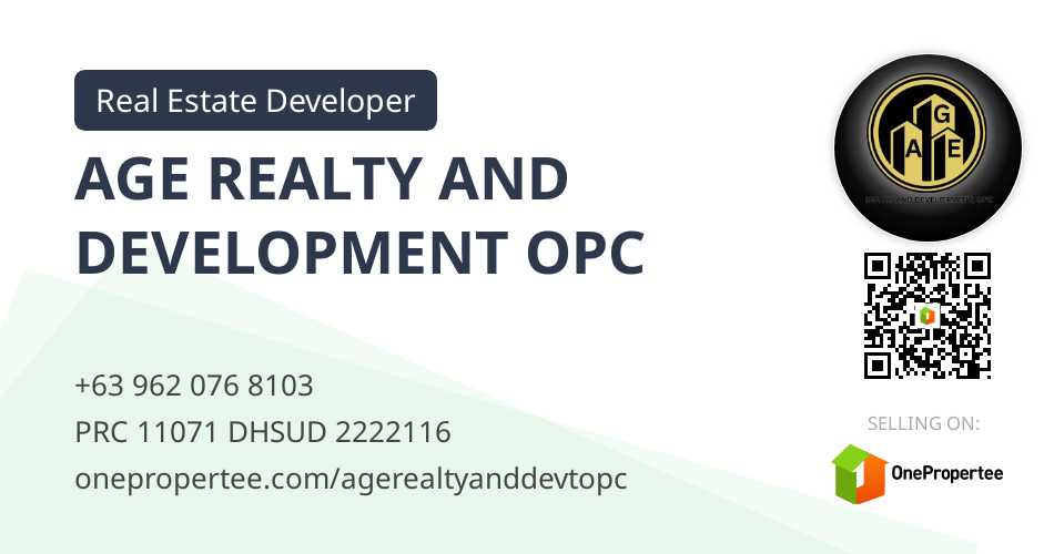 AGE REALTY AND DEVELOPMENT OPC Real Estate Developer Selling on