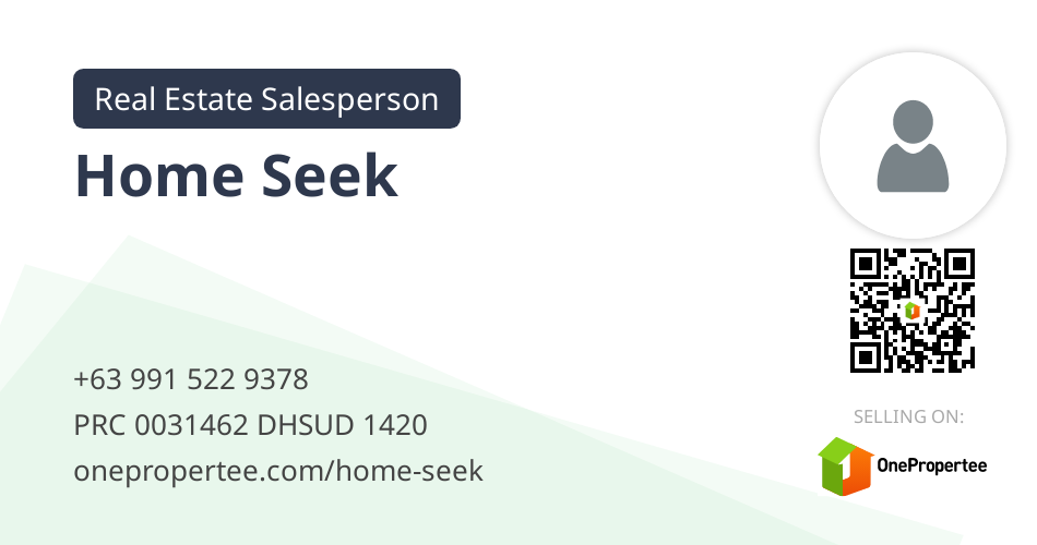 Home Seek Real Estate Salesperson Selling on OnePropertee