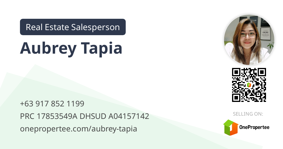 Aubrey Tapia Real Estate Salesperson Selling on OnePropertee