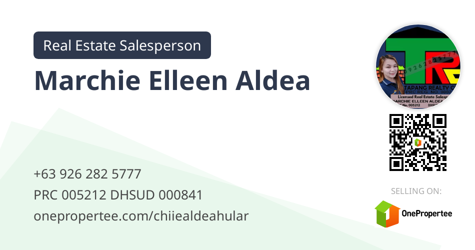 Marchie Elleen Aldea Real Estate Salesperson Selling on OnePropertee