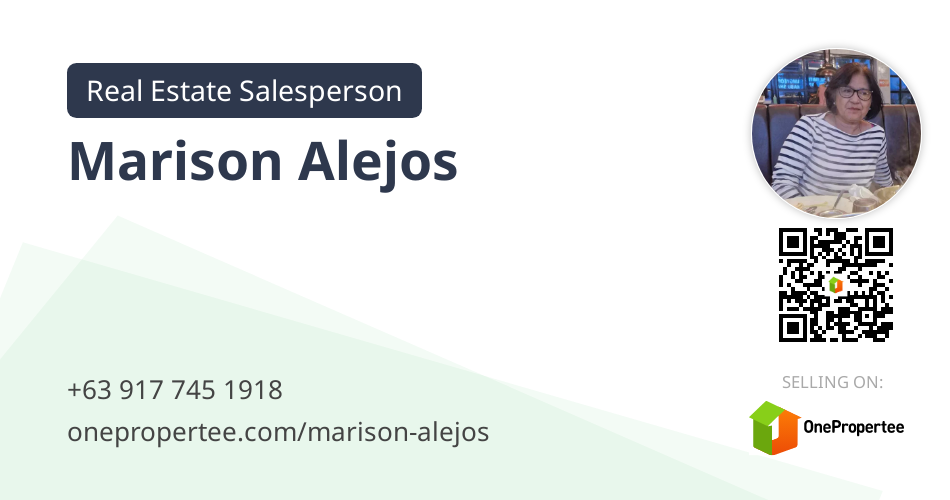 Marison Alejos Real Estate Salesperson Selling on OnePropertee