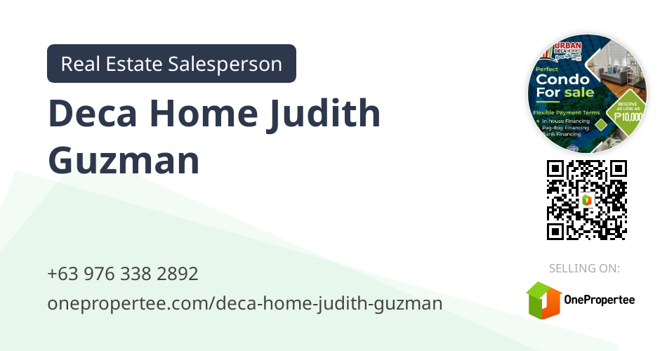 Deca Home Judith Guzman Real Estate Salesperson Selling on OnePropertee
