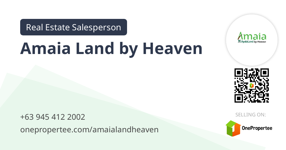 Amaia Land by Heaven Real Estate Salesperson Selling on OnePropertee