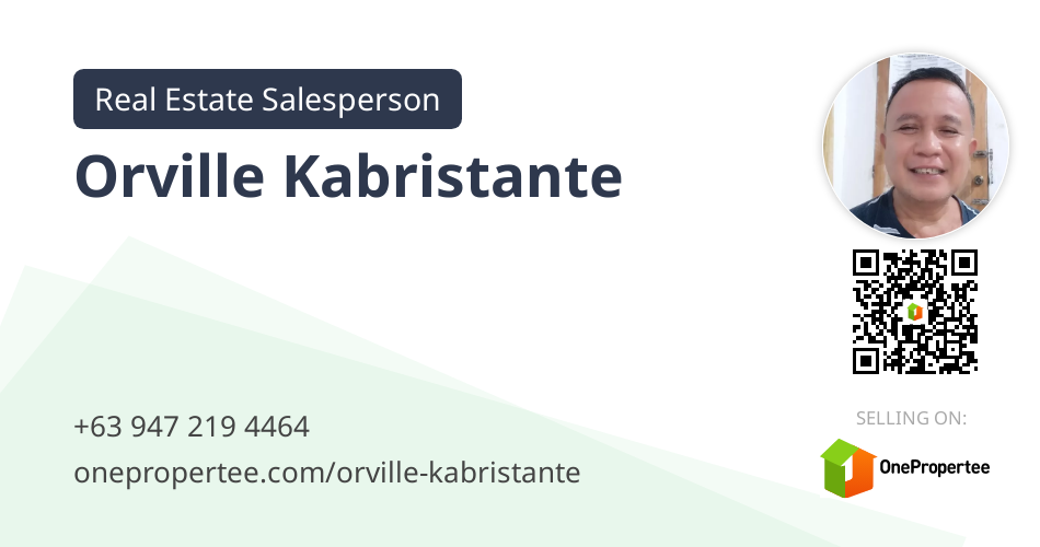 Orville Kabristante Real Estate Salesperson Selling on OnePropertee