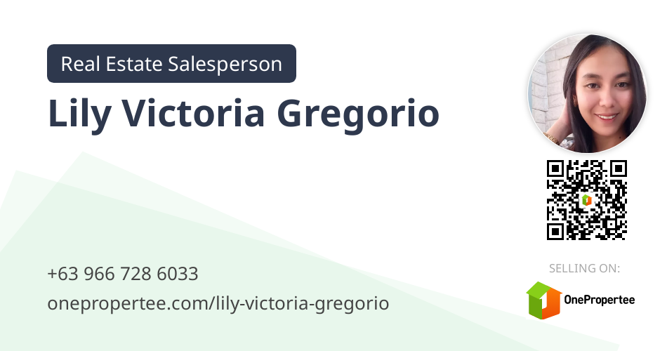 Lily Victoria Gregorio Real Estate Salesperson Selling on OnePropertee