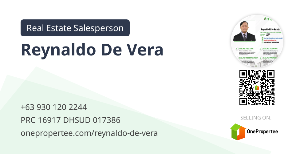 Reynaldo De Vera Real Estate Salesperson Selling on OnePropertee
