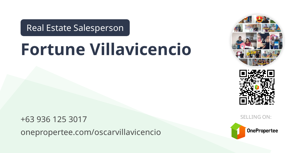 Fortune Villavicencio Real Estate Salesperson Selling on OnePropertee