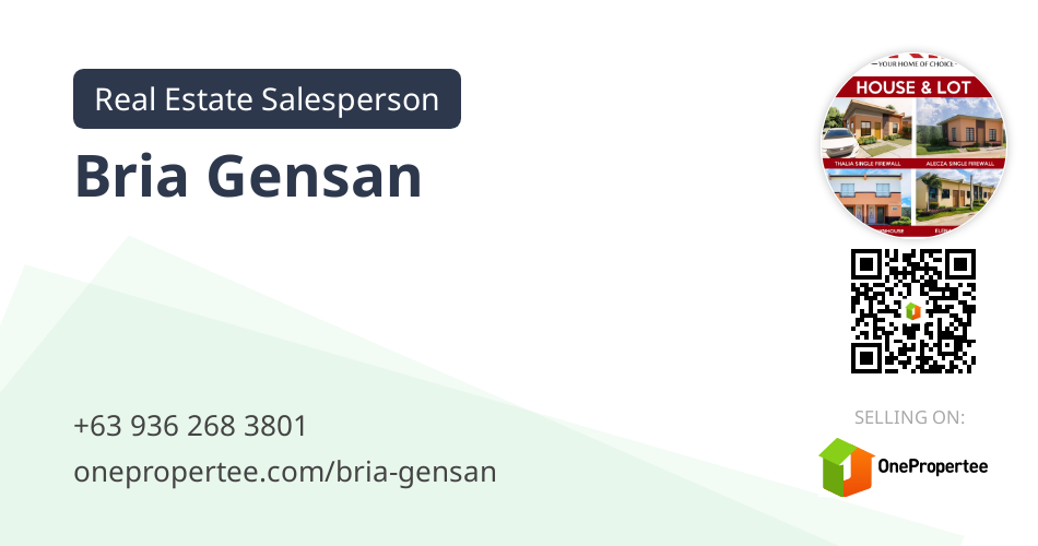 Bria Gensan Real Estate Salesperson Selling on OnePropertee