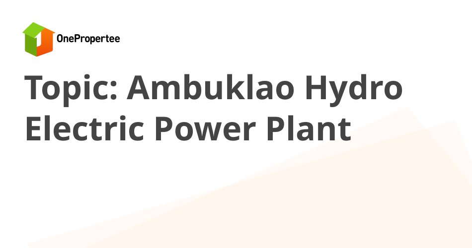 Ambuklao Hydro Electric Power Plant Philippine Government Projects